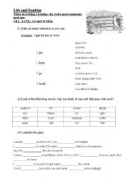 English Worksheet: Life and Routine