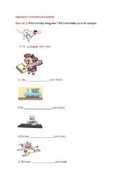 English Worksheet: present continuous tense