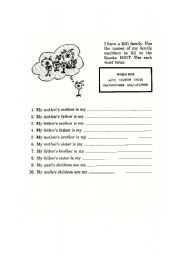 English worksheet: family