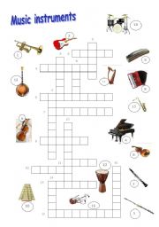 English Worksheet: Music instruments