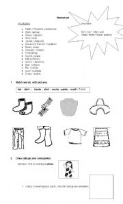 English worksheet: clothes