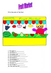 English Worksheet: FRUIT MARKET