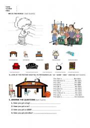 English Worksheet: family, prepositions and have/has got