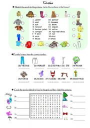 English Worksheet: Clothes worksheet