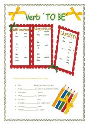 English Worksheet: Verb To be