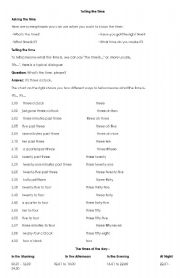 English Worksheet: Telling the time