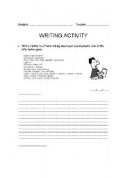 English worksheet: Writing Activity