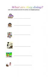 English Worksheet: present continuos