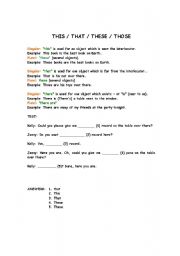 English Worksheet: This/That/These/Those