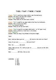 English worksheet: This/That/These/Those