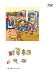 English Worksheet: FOOD/PREPOSITIONS