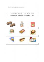 English worksheet: FOOD