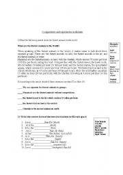 English worksheet: comparatives and superlatives