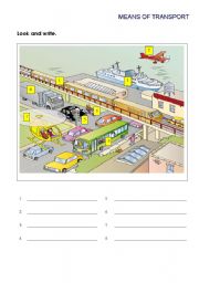 English Worksheet: transport