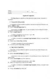 English Worksheet: Degrees of comparison