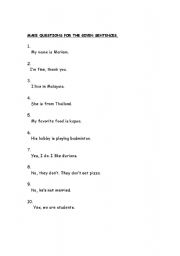 English worksheet: Make questions