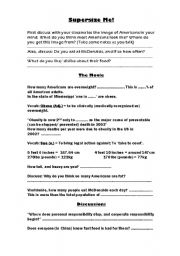 English Worksheet: Supersize Me Part One