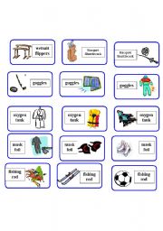 English Worksheet: sport equipment domino ( 1 of 6 )