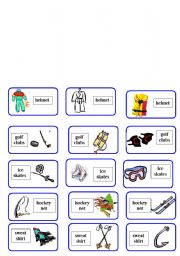 English Worksheet: sport equipment domino ( 3 of 6 )