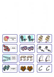 English Worksheet: sport equipment domino ( 4 of 6 )