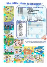 English Worksheet: what did the children do last summer ? -2-