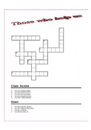 English Worksheet: 4 crossword puzzles in four pages(Occupation,Fruits,Cries of Animals and Animals and their young ones)