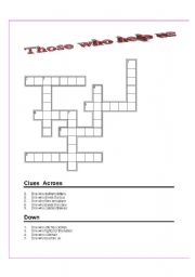 English worksheet: 4 crossword puzzles in four pages(Occupation,Fruits,Cries of Animals and Animals and their young ones)