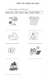 English Worksheet: Simple weather test