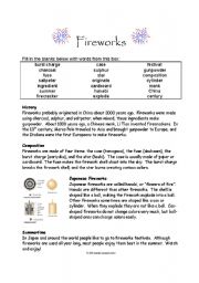 English Worksheet: Fireworks