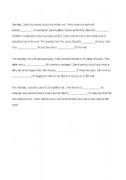 English worksheet: pronouns cloze passage