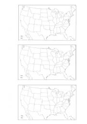 English worksheet: map of the usa