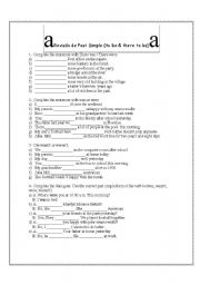English Worksheet: Reviso simple past(to be /there to be)