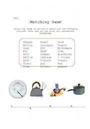 English worksheet: Vocabulary Booster - Cooking