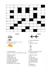 English Worksheet: Vocabulary Crosswords