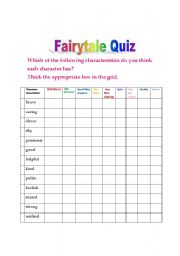 English worksheet: Reading Quiz