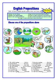 English Worksheet: English prepositions