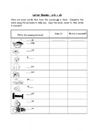 English worksheet: letter blend sh