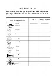 English Worksheet: letter blend sh