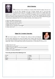 English Worksheet: Biographies