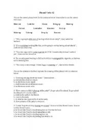 English worksheet: PHRASAL VERBS II