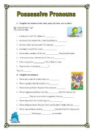 English Worksheet: Possessive Pronouns (27.08.08)