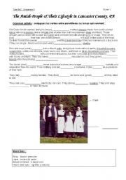 English Worksheet: Amish people
