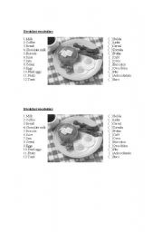 English Worksheet: -> Breakfast Vocabulary!