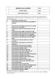English Worksheet: getting to know eachother