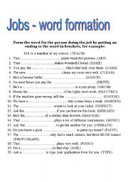 Word formation - jobs