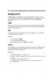English Worksheet: subjunctive 