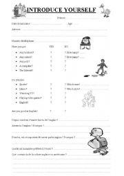 English Worksheet: Introduce Yourself