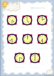 English Worksheet: What time is it?