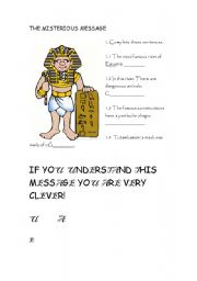 English Worksheet: Egypt  introduction 