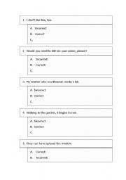 English Worksheet: Advanced grammar mixed